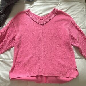 Aerie Bright Pink V Neck sweater